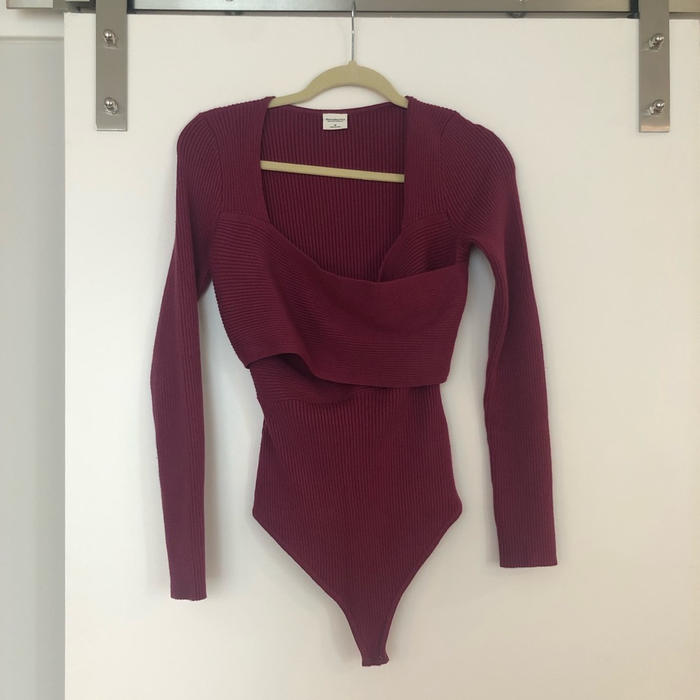 ABERCROMBIE Long Sleeve Wrap Sweater Bodysuit